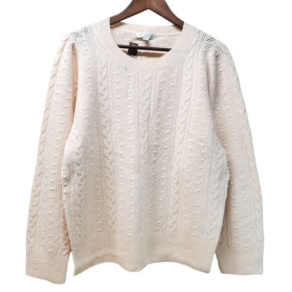 J.CREW Pointelle Cable-Knit Long Sleeves Crewneck Sweater in Size XXL - Picture 1 of 6
